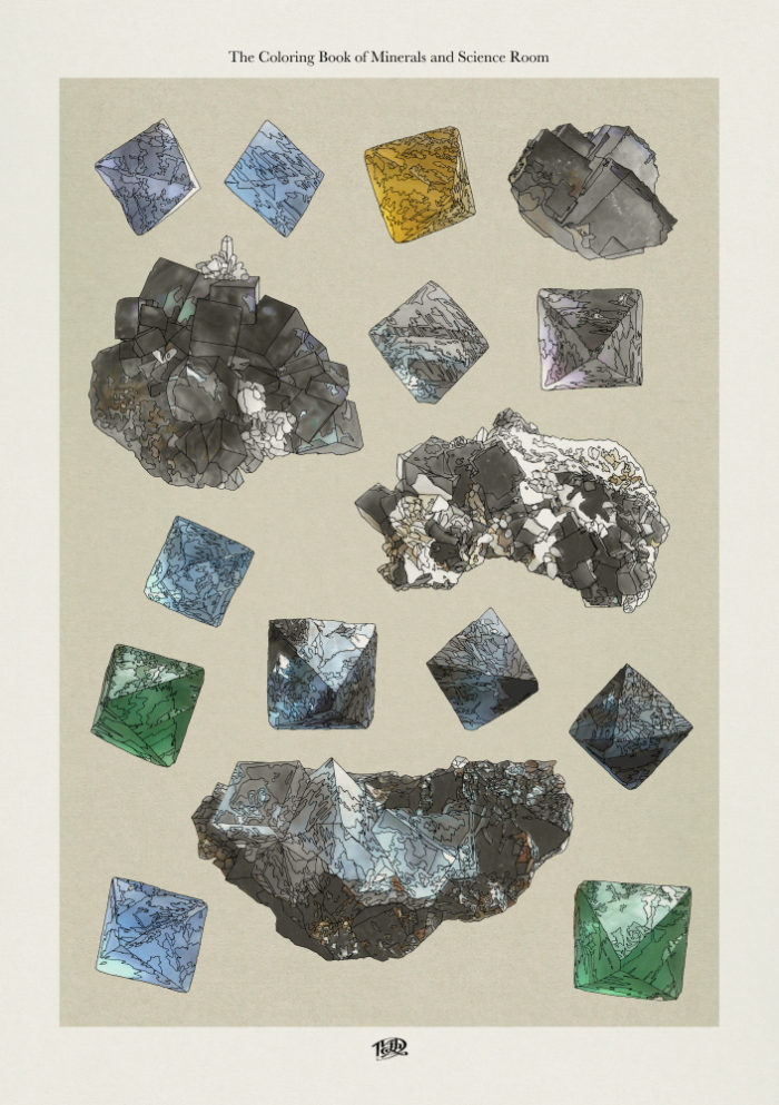 ルーチカ『鉱物と理科室のぬり絵』