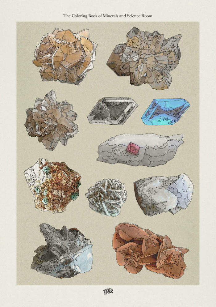 ルーチカ『鉱物と理科室のぬり絵』